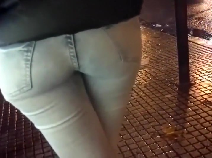 Mesmerizing ass spied on a rainy day