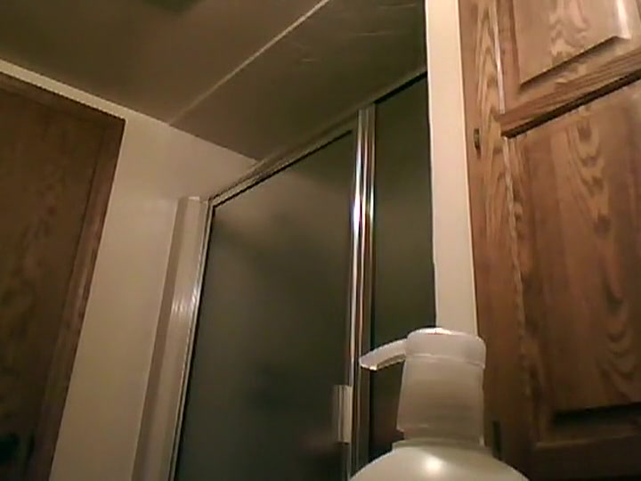Chubby girl showers on a hidden camera