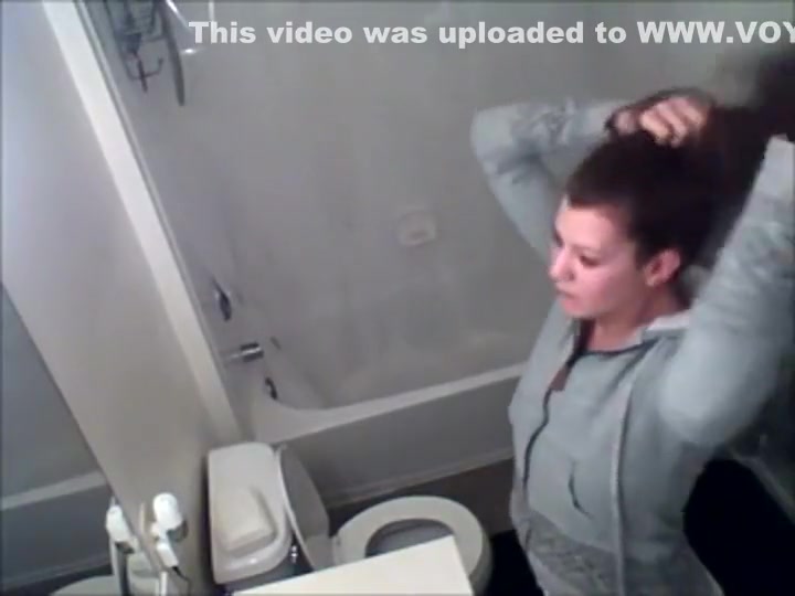 Hot nude woman spied in bathroom