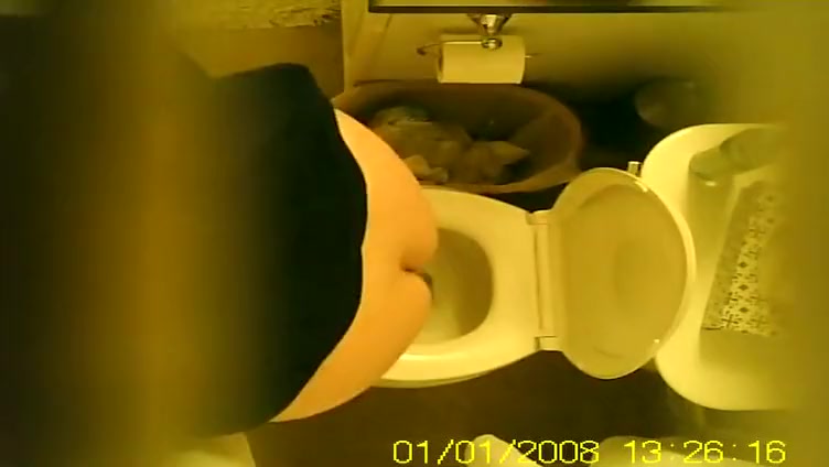 Hidden cam on the toilet ceiling
