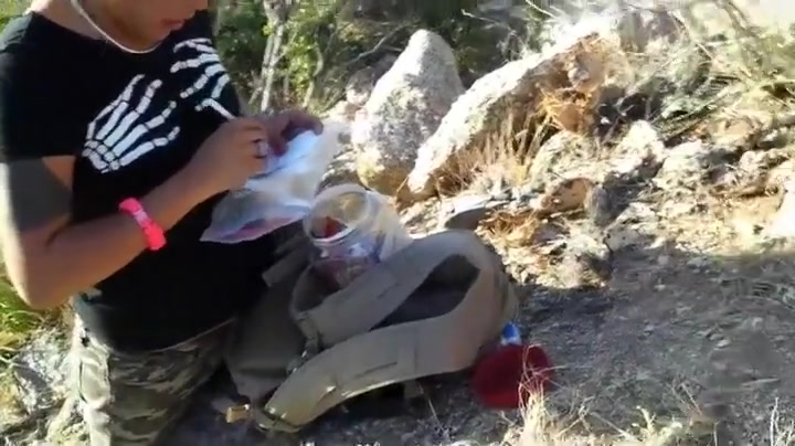 Hiking girl accidentally shows her thong