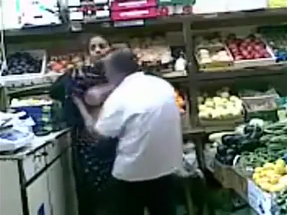 Grocer bangs his Pakistani wife from behind in the store