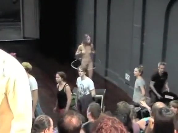 Naked Hula Hooping performance art with a Czech babe