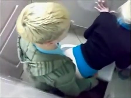 Pounding her pale ass in the club toilet