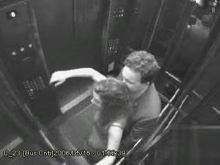 Public doggystyle fucking on elevator security camera