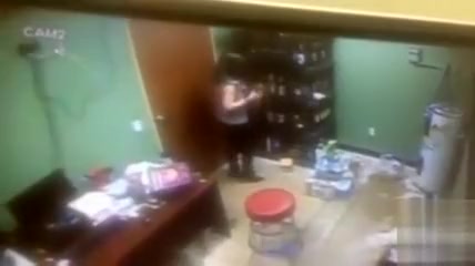 Desperate employee takes a pee in the supply room