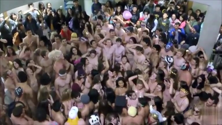 Nude parade of the naughty students