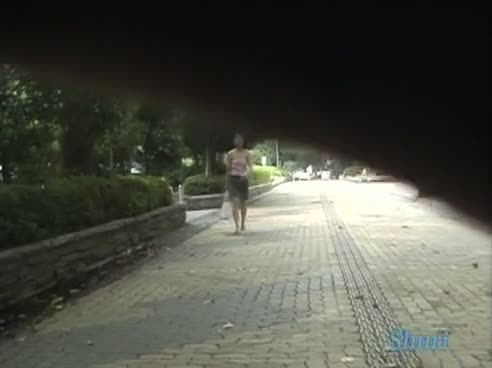 Delicious Asian chick in a public sharking video