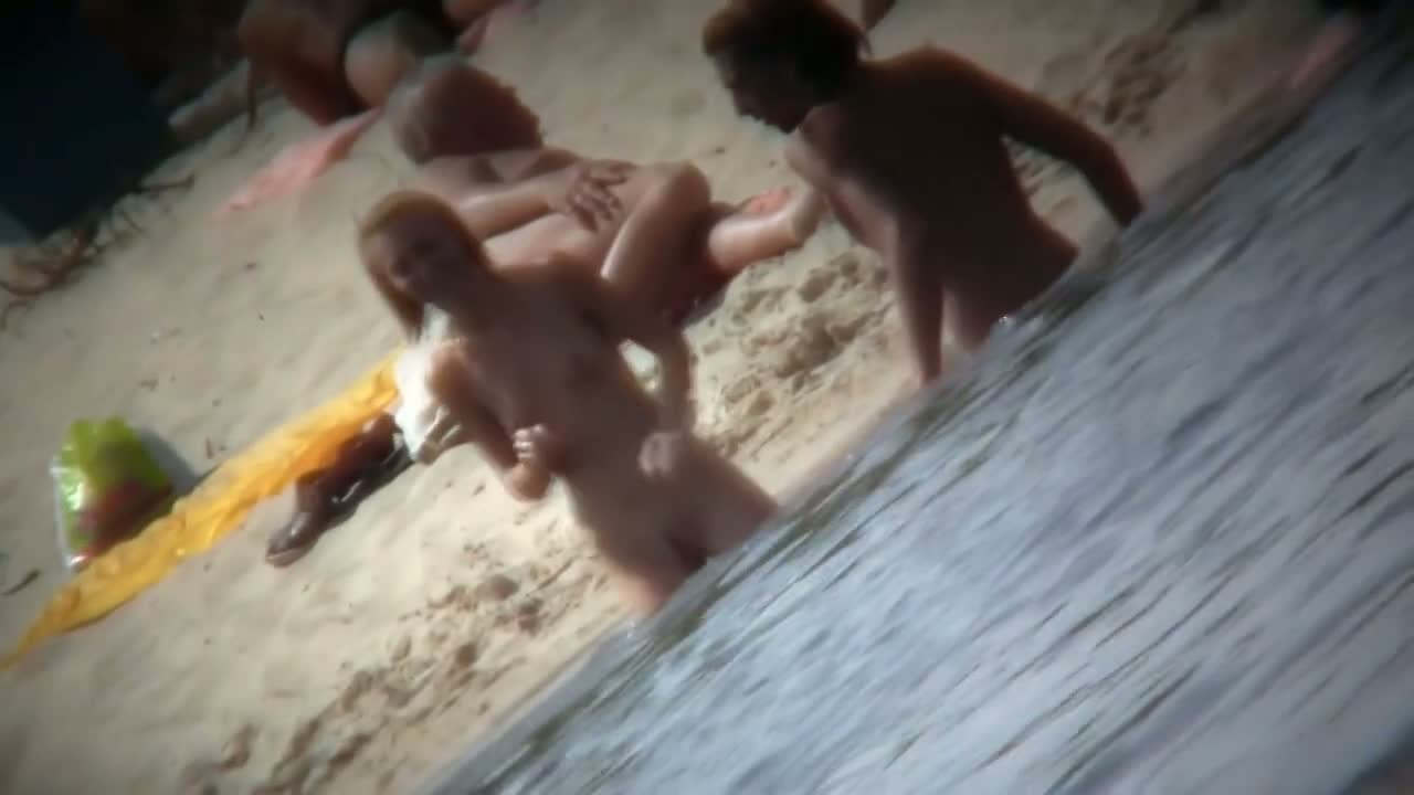 Nude beach spy camera films flat chest girl with hairy bush