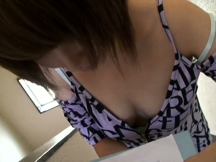 Skinny sweet Asian with luscious breasts in a down blouse XXX vid