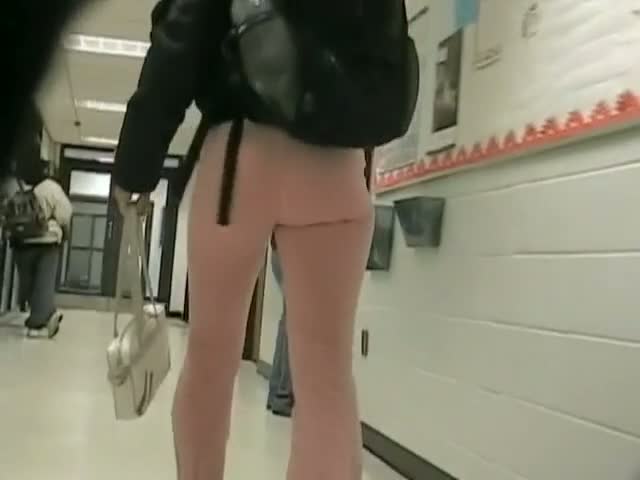Fitty in tight pink pants walking from the gym street candid ass