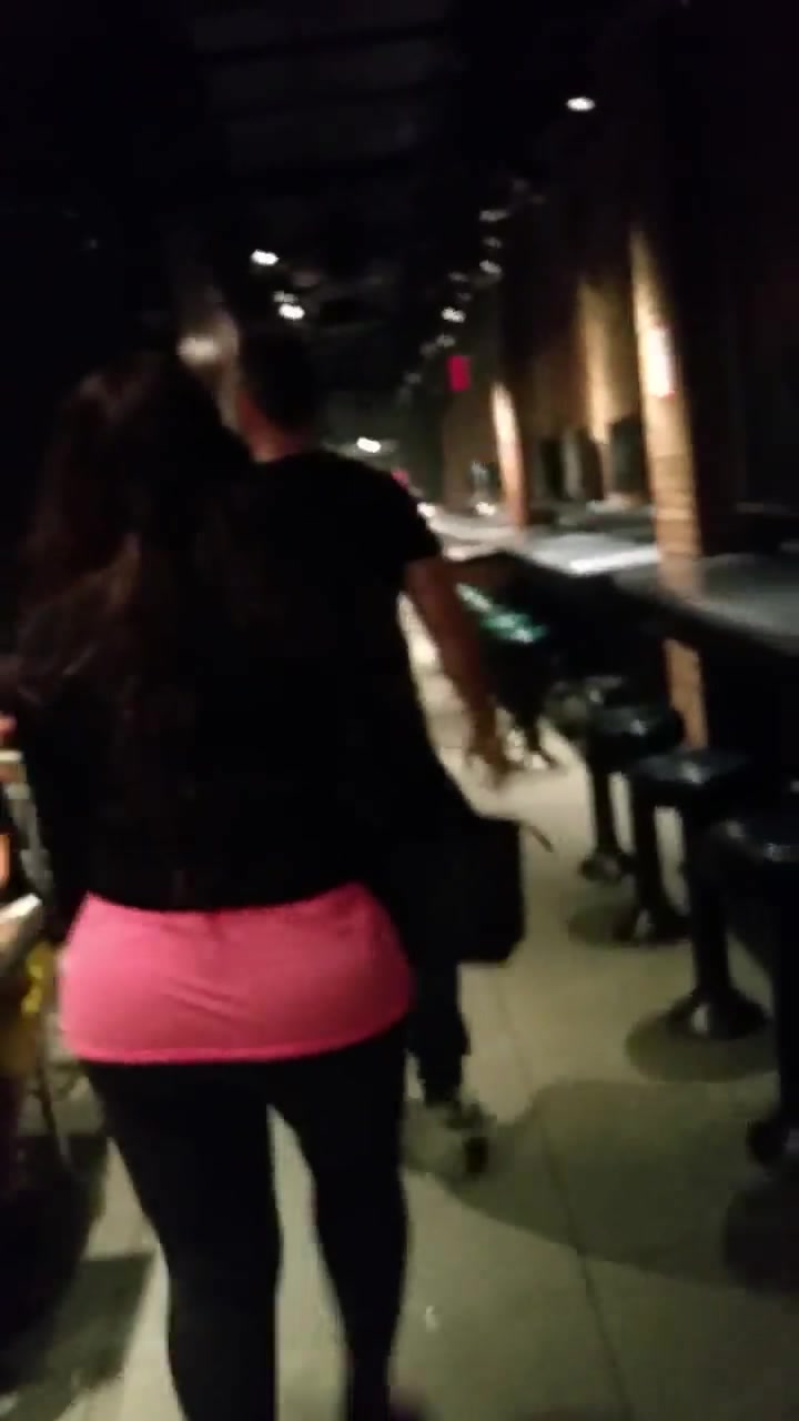 Hot chick in a bar, filmed with a voyeur cam