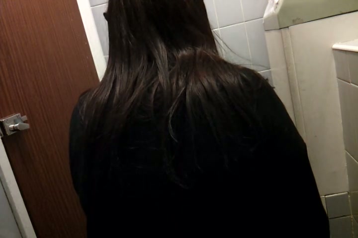 Long haired amateur pissing and getting booty spied