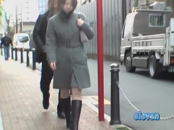 Grey coat and grey skirt sharked by some guy in public