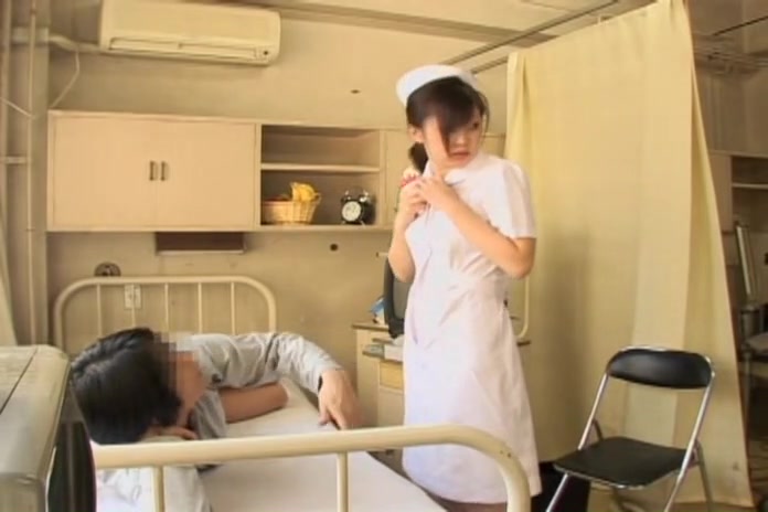 Innocent looking Japanese naughty nurse screwed hard