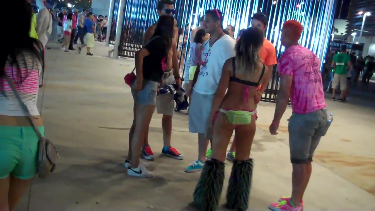 Chicks in skimpy cloths at music festival