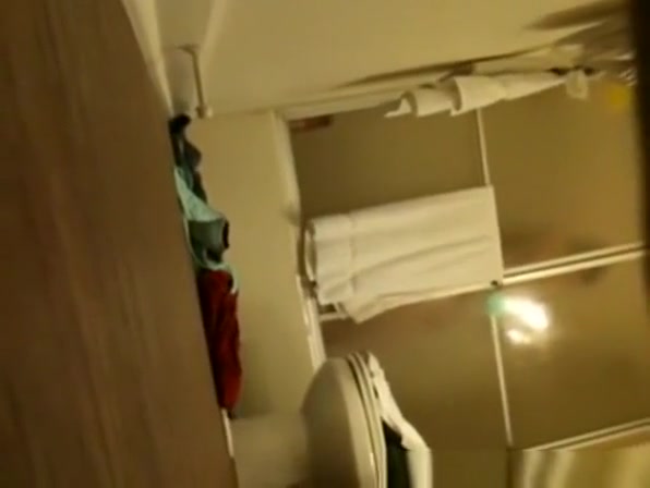 Room mate spying under the door
