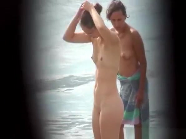 Nerd nudist naked at beach