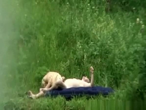 Blowjob and doggy fuck in nature