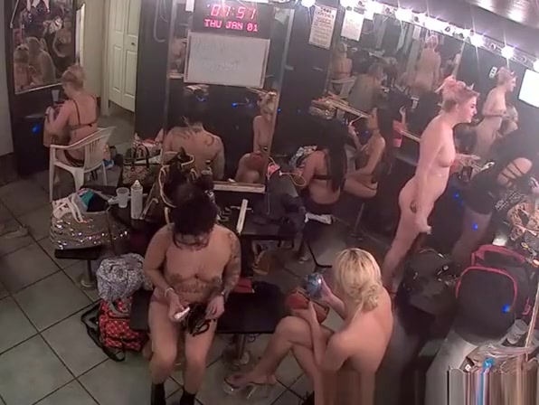 Strippers in change room counting money