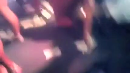 Big black booty shaking show with girls on stage